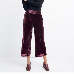 Madewell Velvet Huston Pull On Crop Pants